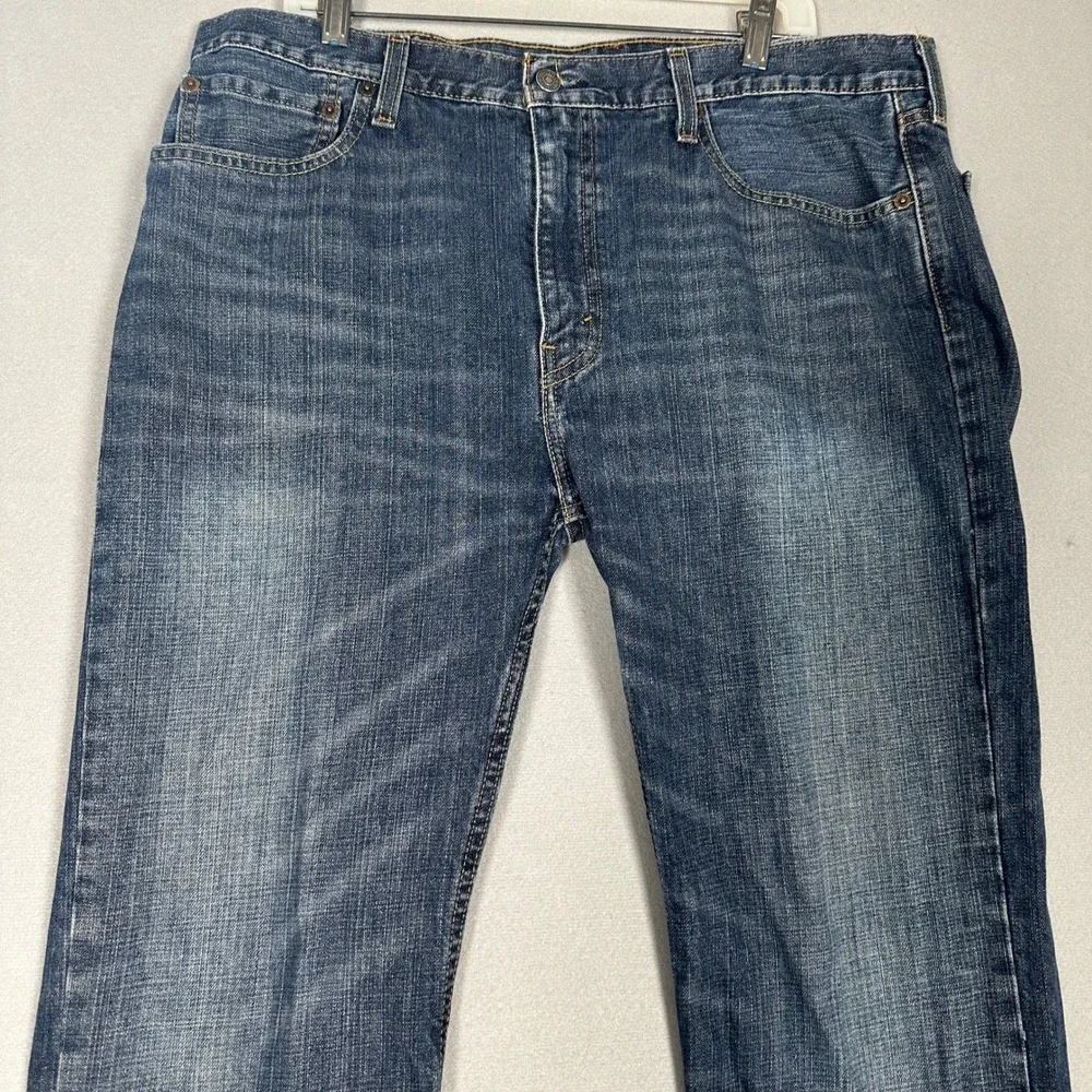 Levis 527 Jeans Mens 38X32 Blue Slim Bootcut Western Cowboy Rodeo Distressed